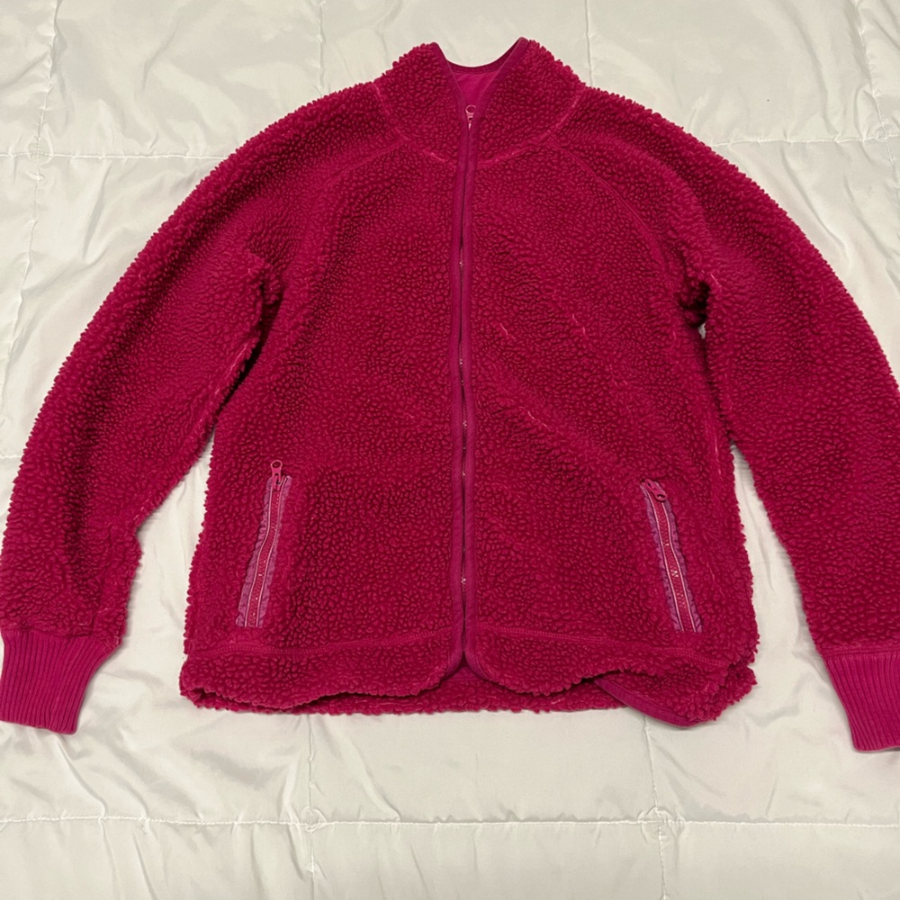 Vintage Pink Sherpa Zip-Up